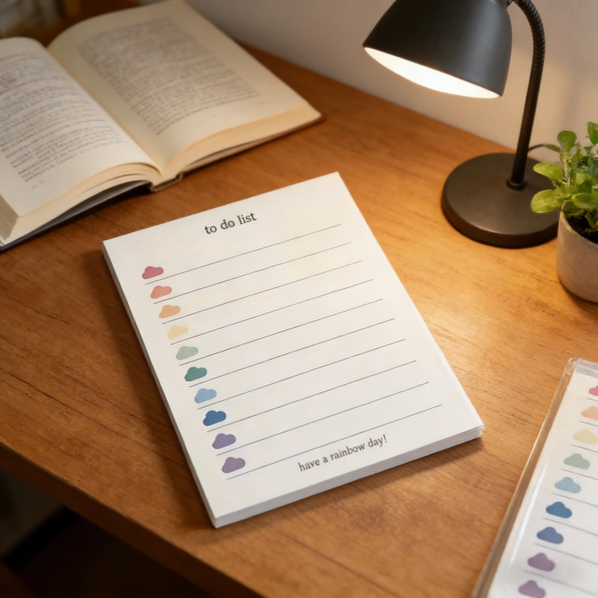 50 hojas de bonitas nubes coloridas para hacer lista planificador Simple Bloc de notas para estudiantes estilo coreano papelería papel suministros para tomar notas