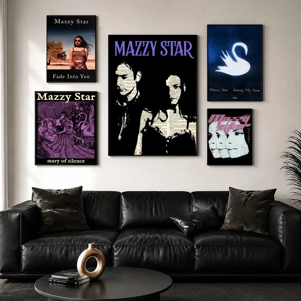 Rock Band Album M-Mazzy Star Poster Decorative Wall Art Sticker Mural Print for Bedroom Living Room Hallway Home Decor Gift