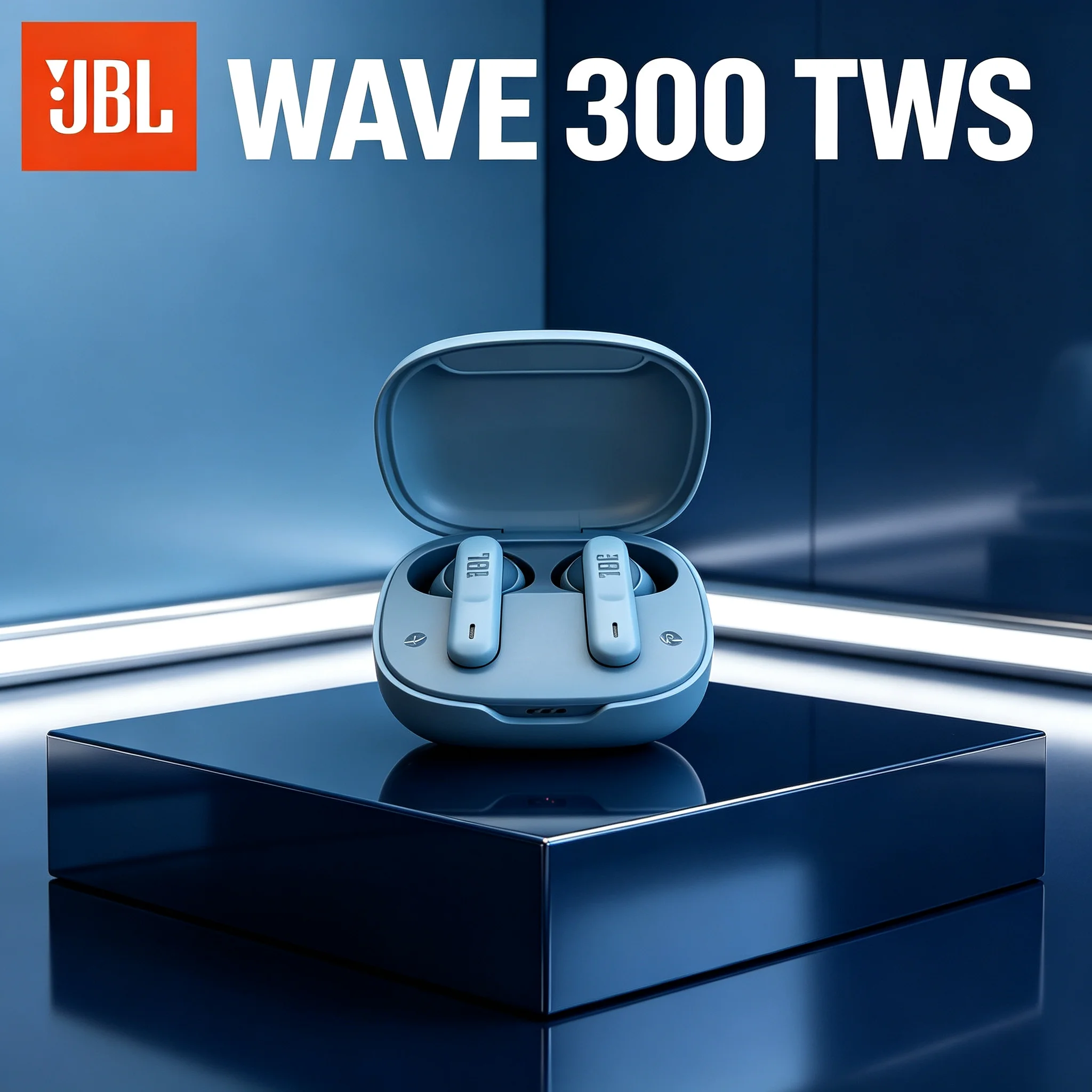 JBL Wave 300 TWS Bluetooth Earbuds, Ergonomic Silicone Tips, 26H Total Playback, Clear Voice Calls with Built-in Mic