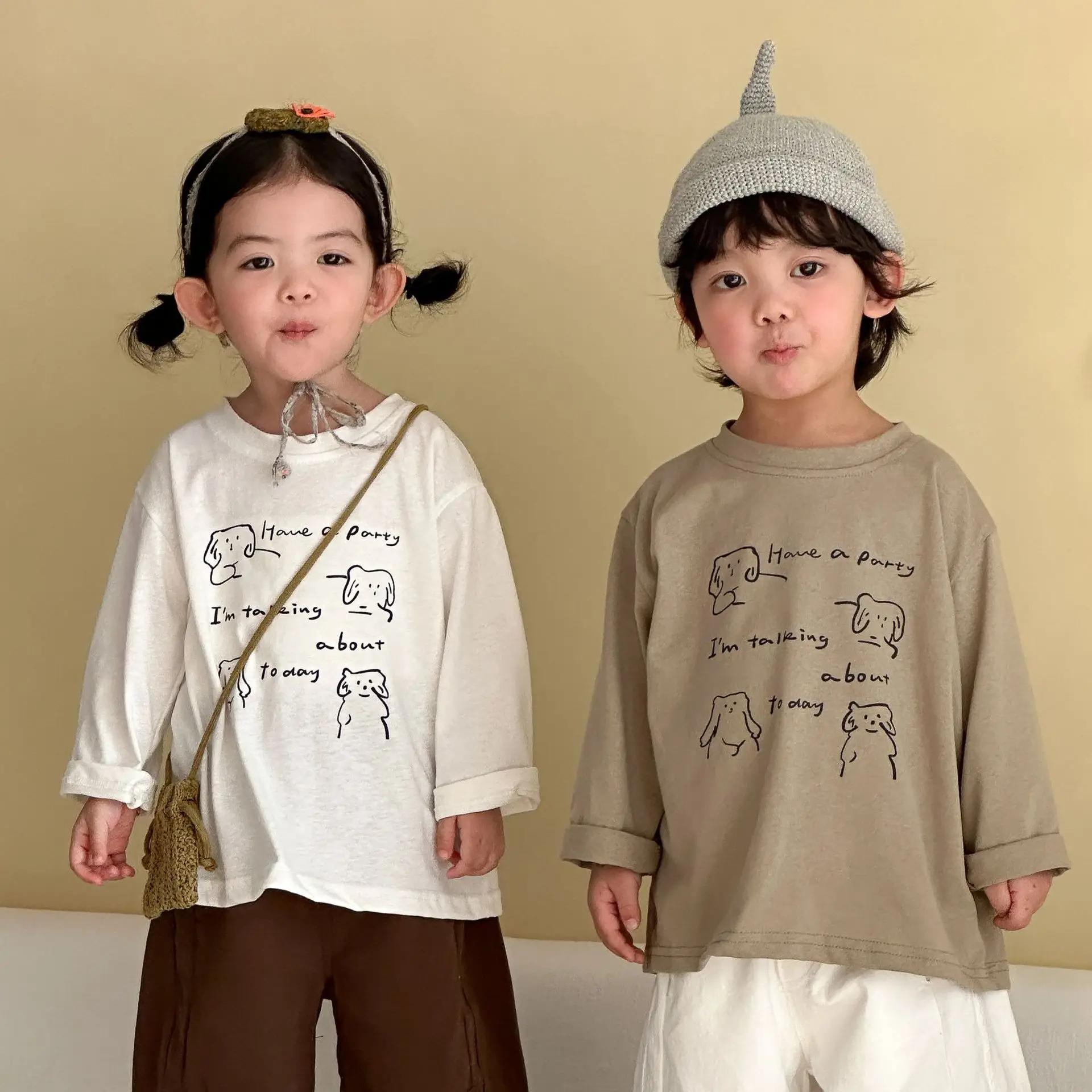 

2026 Spring New Children Long Sleeve T Shirts Cotton Girls Cartoon Print Bottoming Shirts Kids Clothes Boys Casual T Shirts