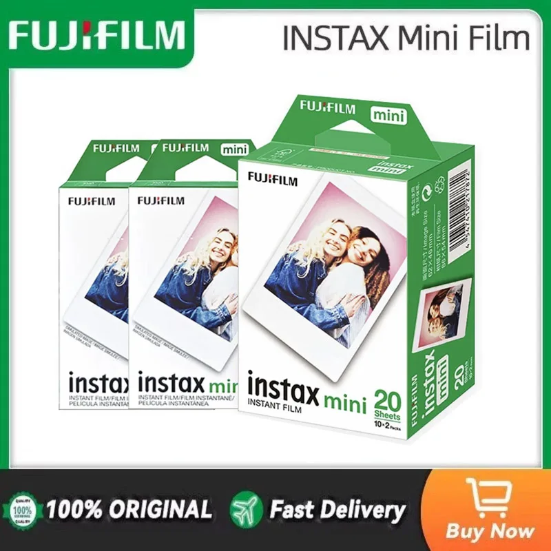 Película Fujifilm Instax Mini con Borde Blanco de 3 Pulgadas para Cámaras Instantáneas Fuji Mini 12, 9, 40, 90, LINK 3, EVO y Serie PhotoCamera