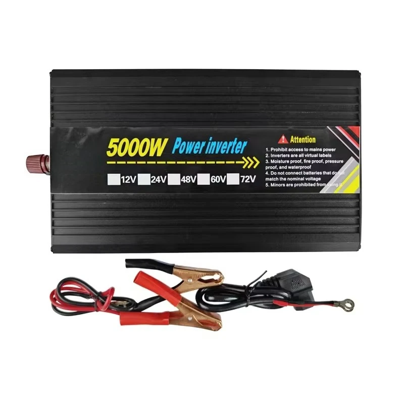 5000W Pure Sine Wave Power Inverter Single Output for Household Car & Outdoor Use 12V 24V 48V 60V 72VDC AC Inverter 110V 220V