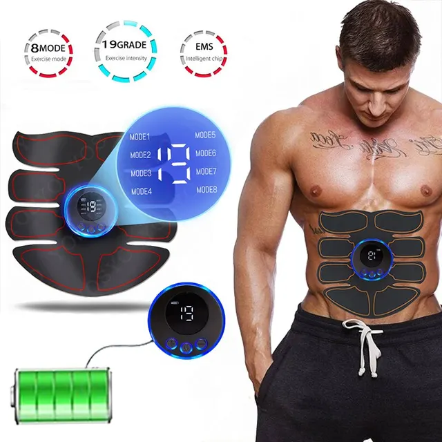 EMS Stymulator mięśni brzucha Fitness ABS Naszywki do treningu mięśni Instrument do ćwiczeń USB do ładowania domu mężczyzn