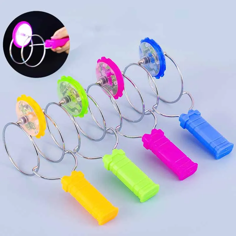 

Hand-cranked Inertia Rotating Magic Flying Spinning Gyro Creative Colorful Light-emitting Magnetic Track Gyro Stress Relief Toys