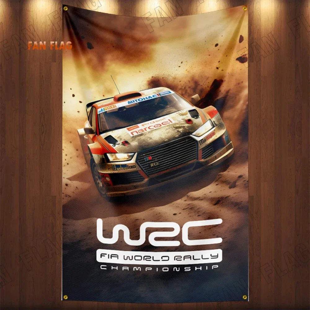 90x150 سنتيمتر بطولة العالم للراليات WRC العلم راية البوليستر المطبوعة المرآب أو نسيج الديكور في الهواء الطلق #3
