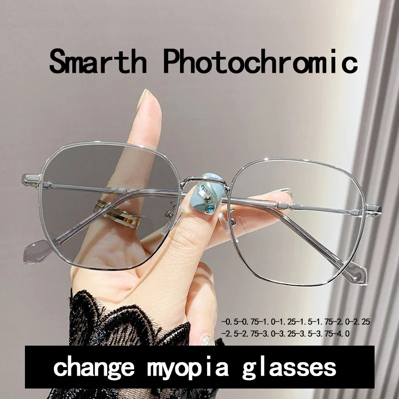Color-changing Nearsighted Glasses With Anti-blue Light Function, Featuring A Delicate Large Frame Design9791