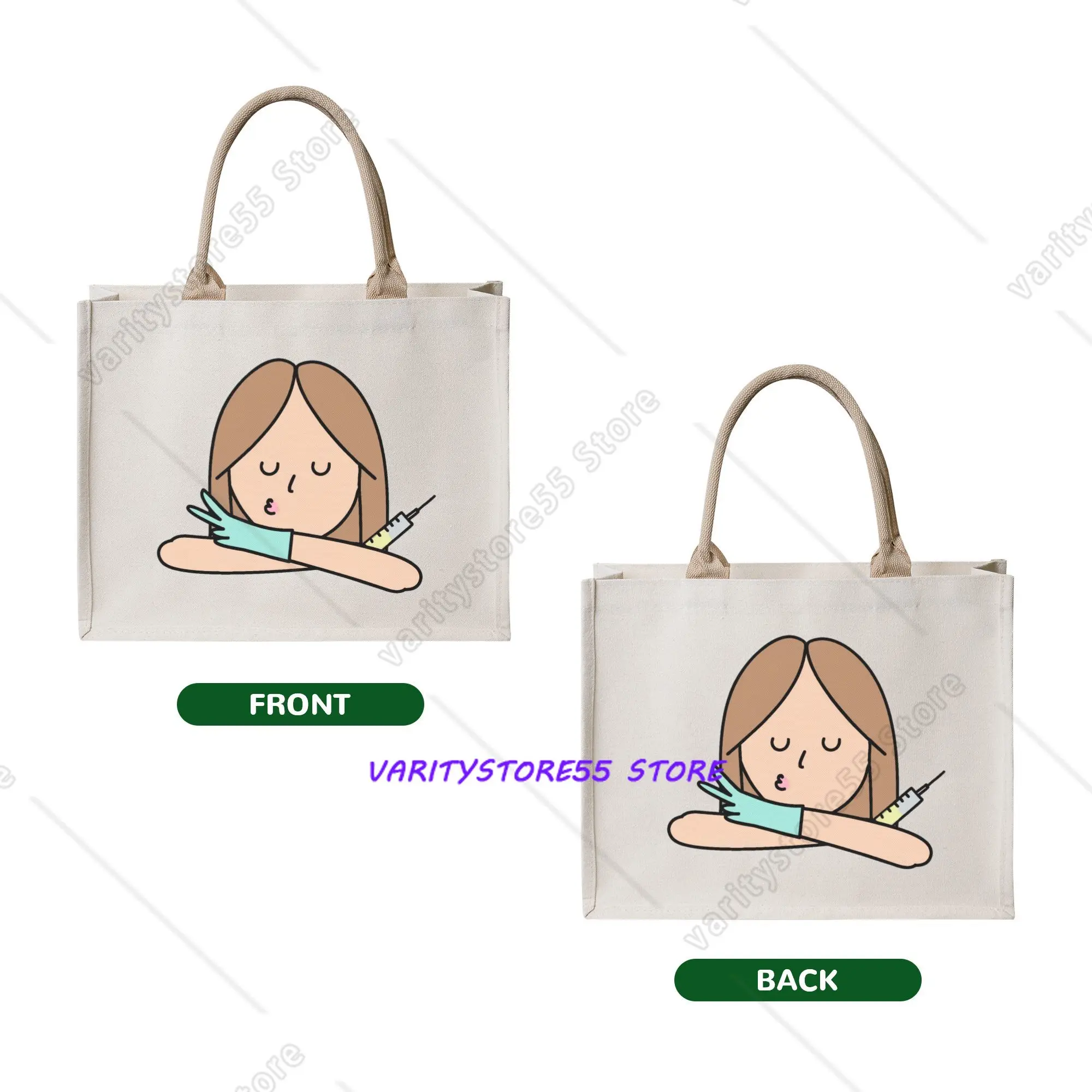 Custom Enfermera En Apuros Doctor Nurse Medical Shopping Bags Women Portable Big Capacity Groceries  Shopper Tote Bags