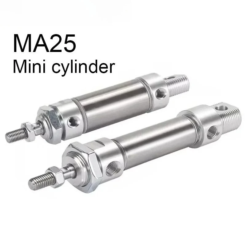 MA25 Pneumatic Stainless Steel Double Acting Mini Cylinder Stroke 20 25 30 40 50 75 100 125 150 160 175 200 300 400 500mm