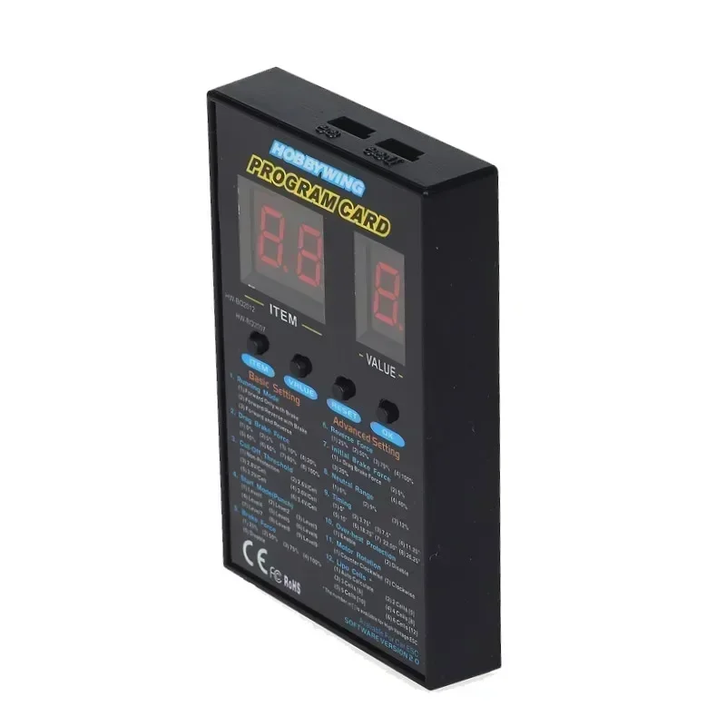 Hobbywing RC Car 120A Tarjeta de programa Caja de programa LED 2C 86020010 Tarjeta de programa para XERUN y EZRUN Series Car Brushless ESC