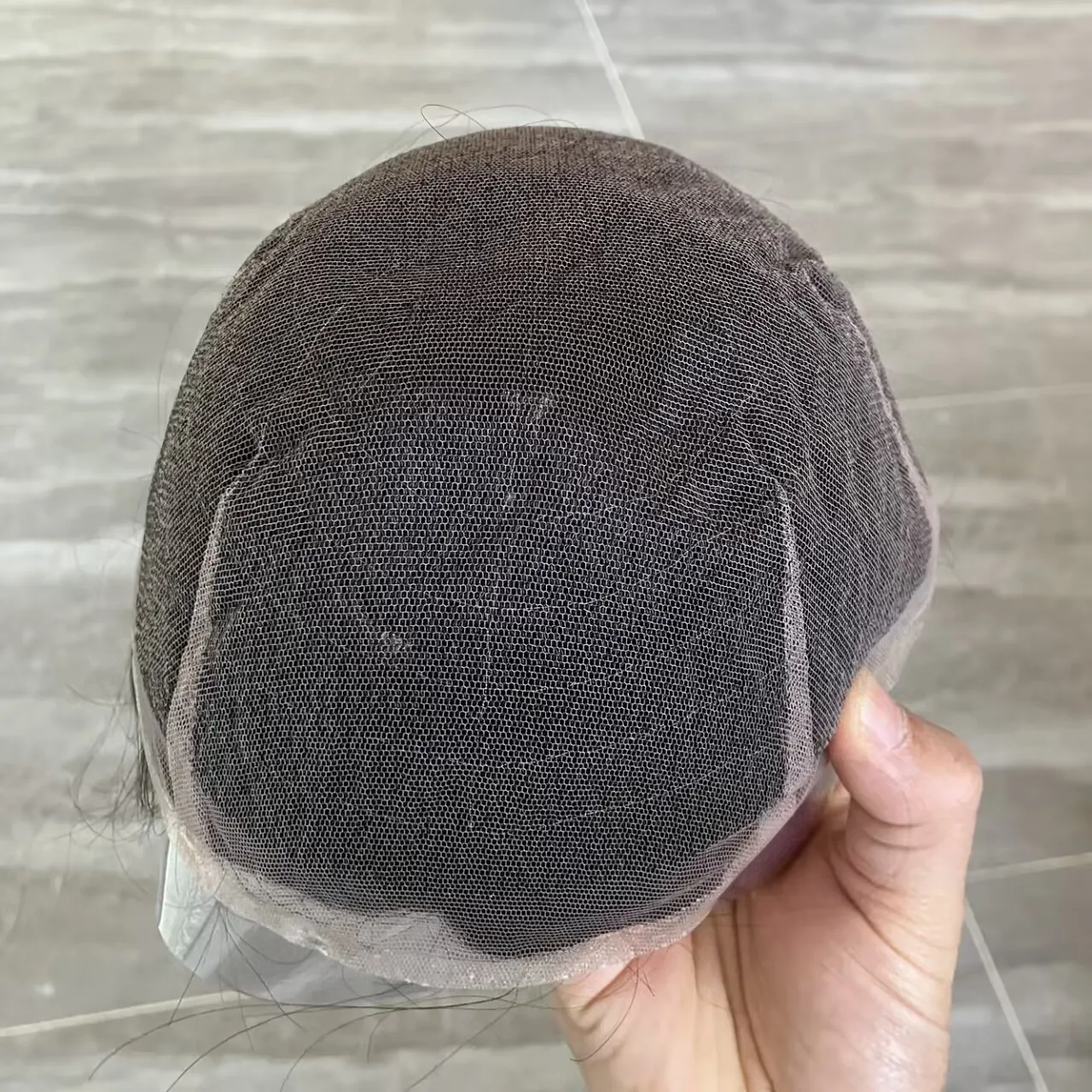 Natural Hairline Full Lace Mens Toupee Breathable Super Durable Brown Black Human Hair Wig Undetectable Bleach Knots Prosthesis