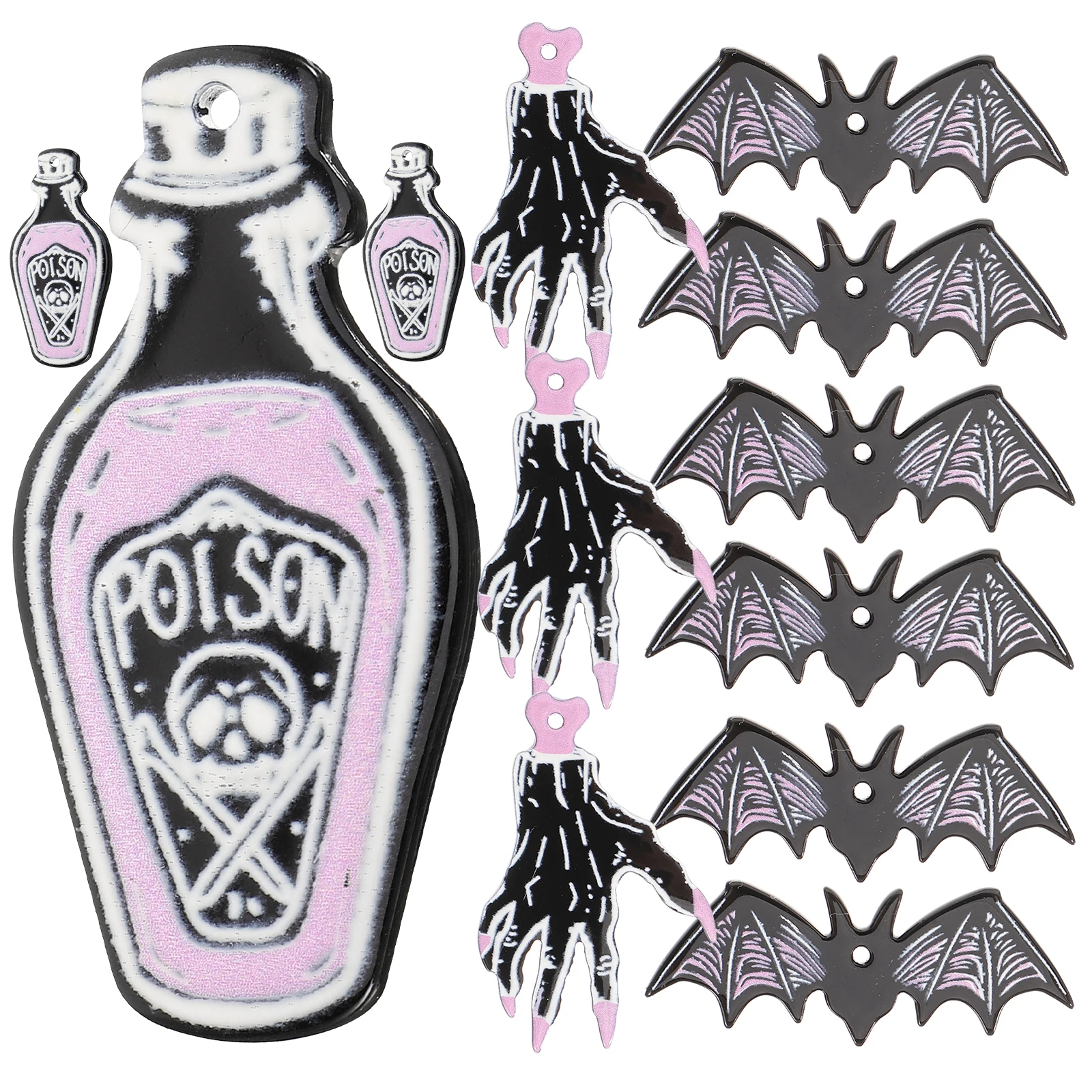 

30 Pcs Skull Claw Hanging Decoration DIY Jewelry The Halloween Pendant Acrylic Sweater Chain Charms
