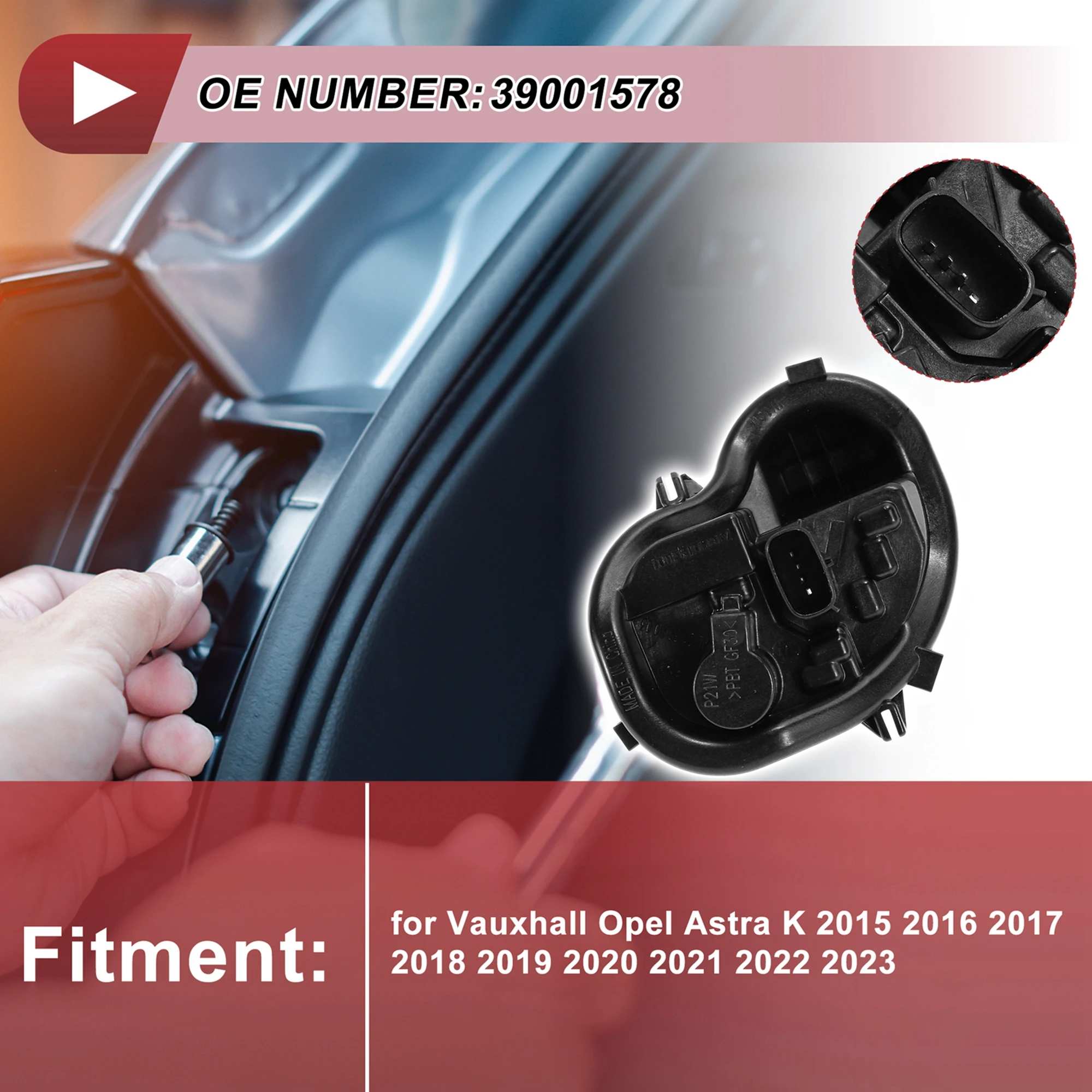 UXCELL 1Pc Right Tail Light Socket for Vauxhall for Opel for Astra K 2015 No.39001578 Tail Lamp Bulb Connector 3 Pins