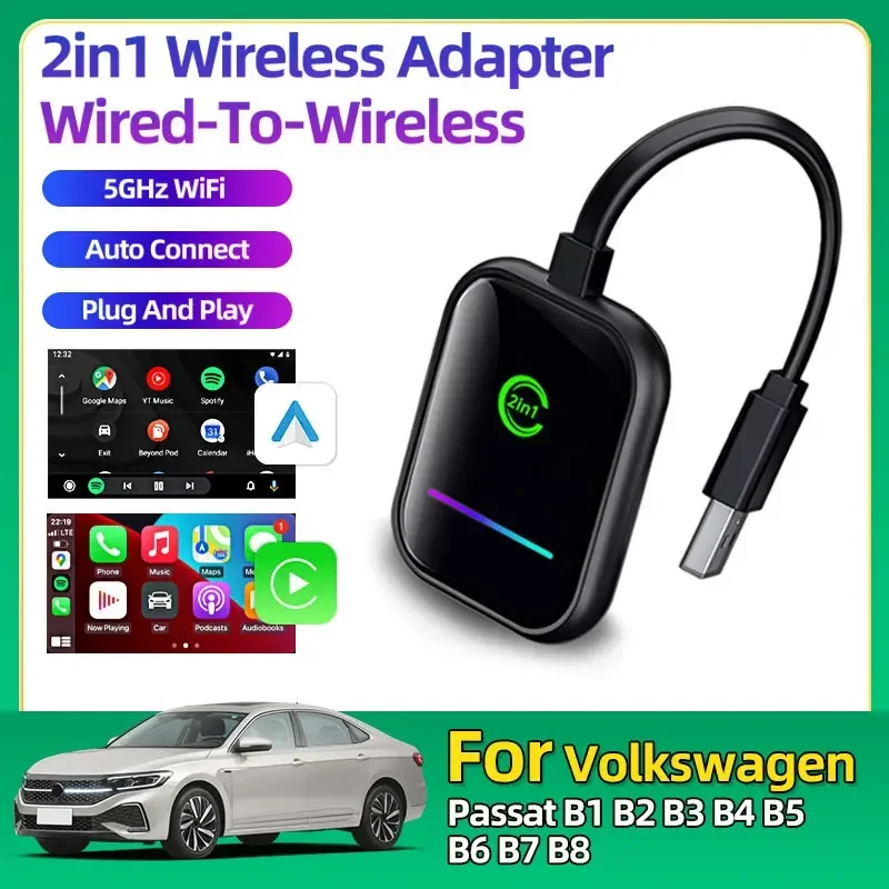 Для Volkswagen Passat B1 B2 B3 B4 B5 B6 B7 CarPlay Android Auto Dongle Wireless Android Auto Box для проводных автомобилей CarPlay Android