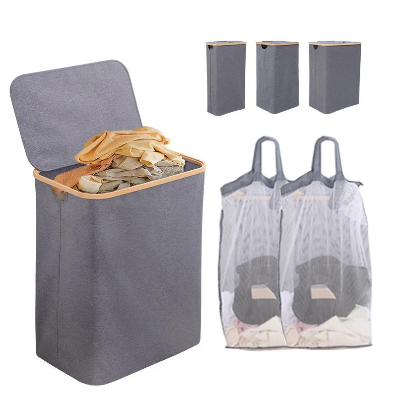 

Folding Bamboo Dirty Clothes Basket Laundry Basket Storage Basket Fabric Bamboo Dirty Clothes Basket Clothes Storage