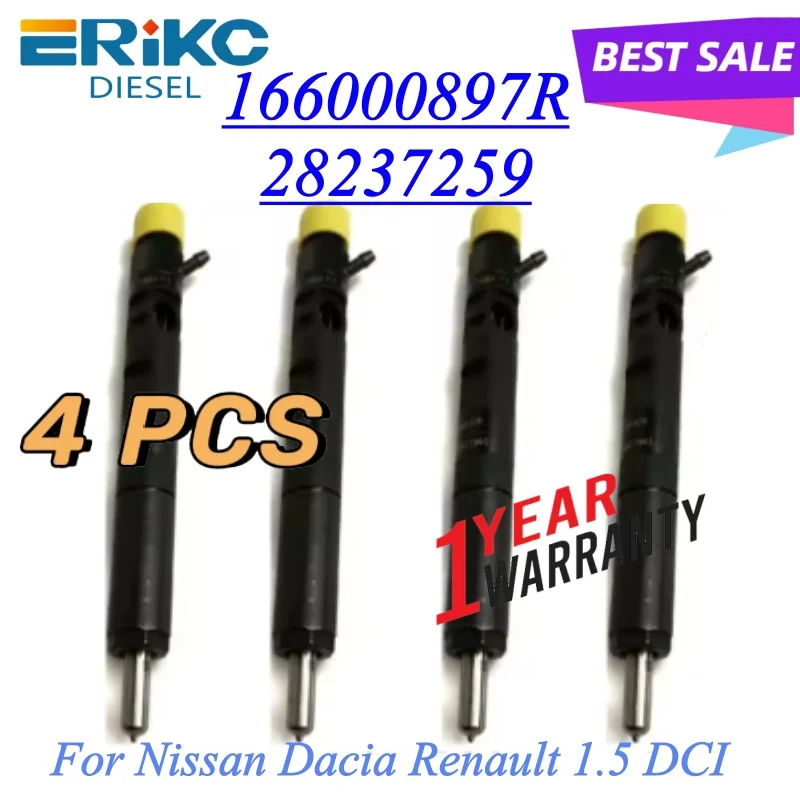 

4 шт. 166000897R 28237259 CR Дизельная форсунка EJBR05601D для двигателей Nissan Dacia Renault 1.5 DCI H8200827965 28232234