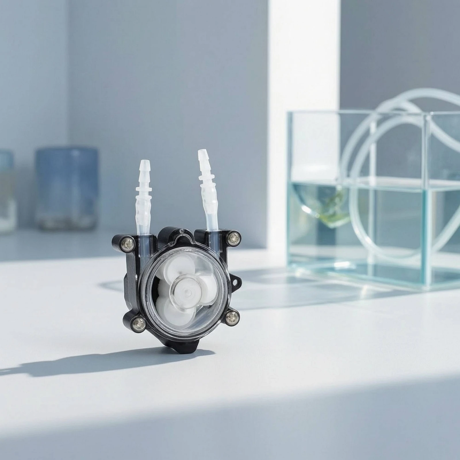 Peristaltic Pump with Silicone Tubing DC 12V Low-flow Metering Pump Dosing Device for Research Lab Water Treatment Use