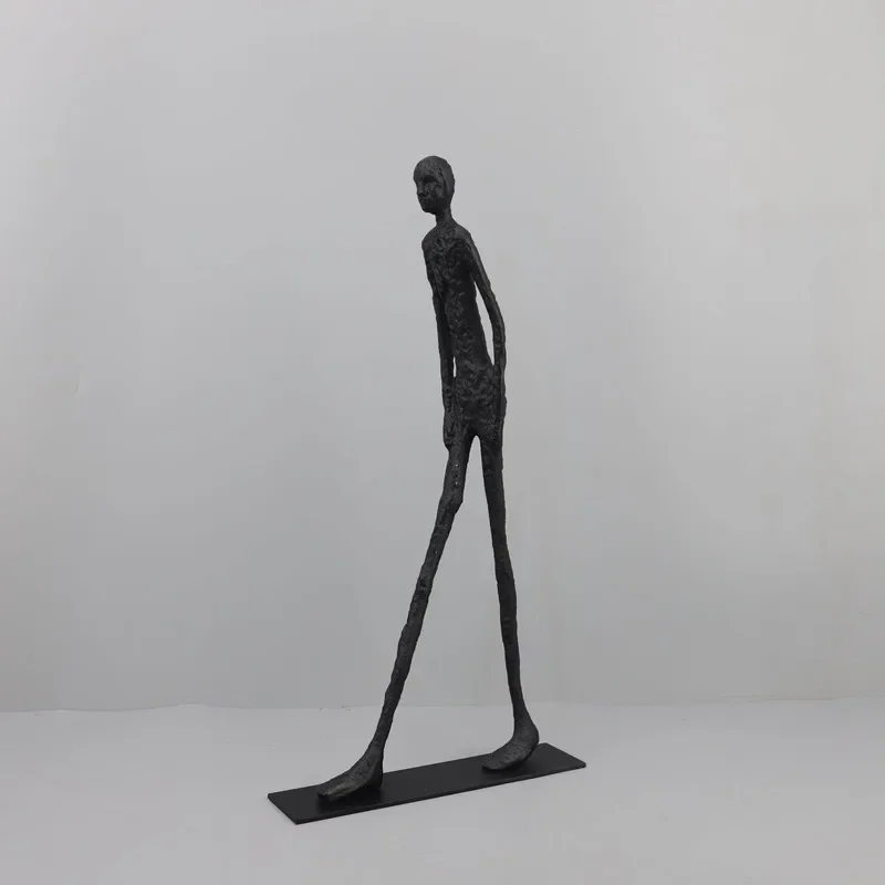 Metal Cast Iron Acrobatic Figure Sculptures, Home Decor, Black Abstract Art Figure Model Sculptures, Office Desk Ornaments