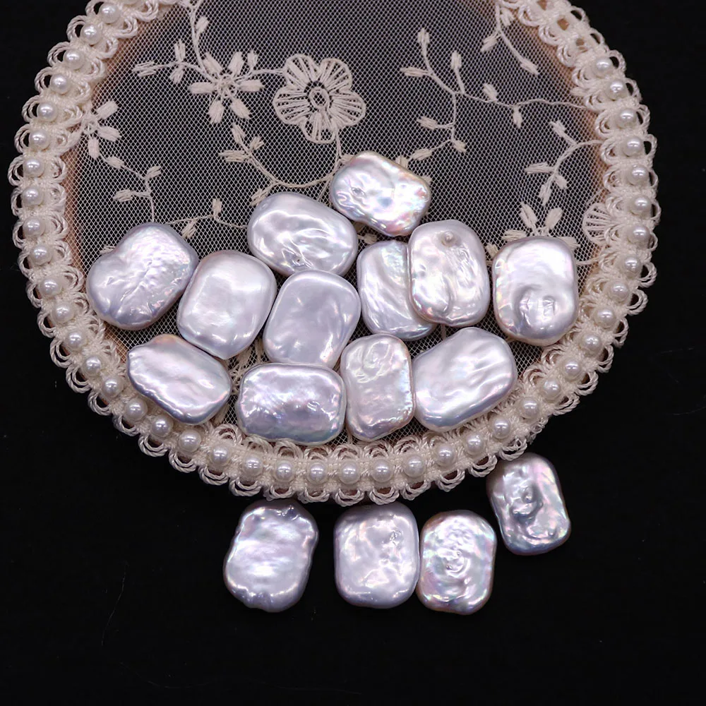 

5pcs/pack Baroque-Style Rectangular Natural Freshwater Pearls Hole-Free Loose Beads Handmade Fashion Women's Jewelry Components