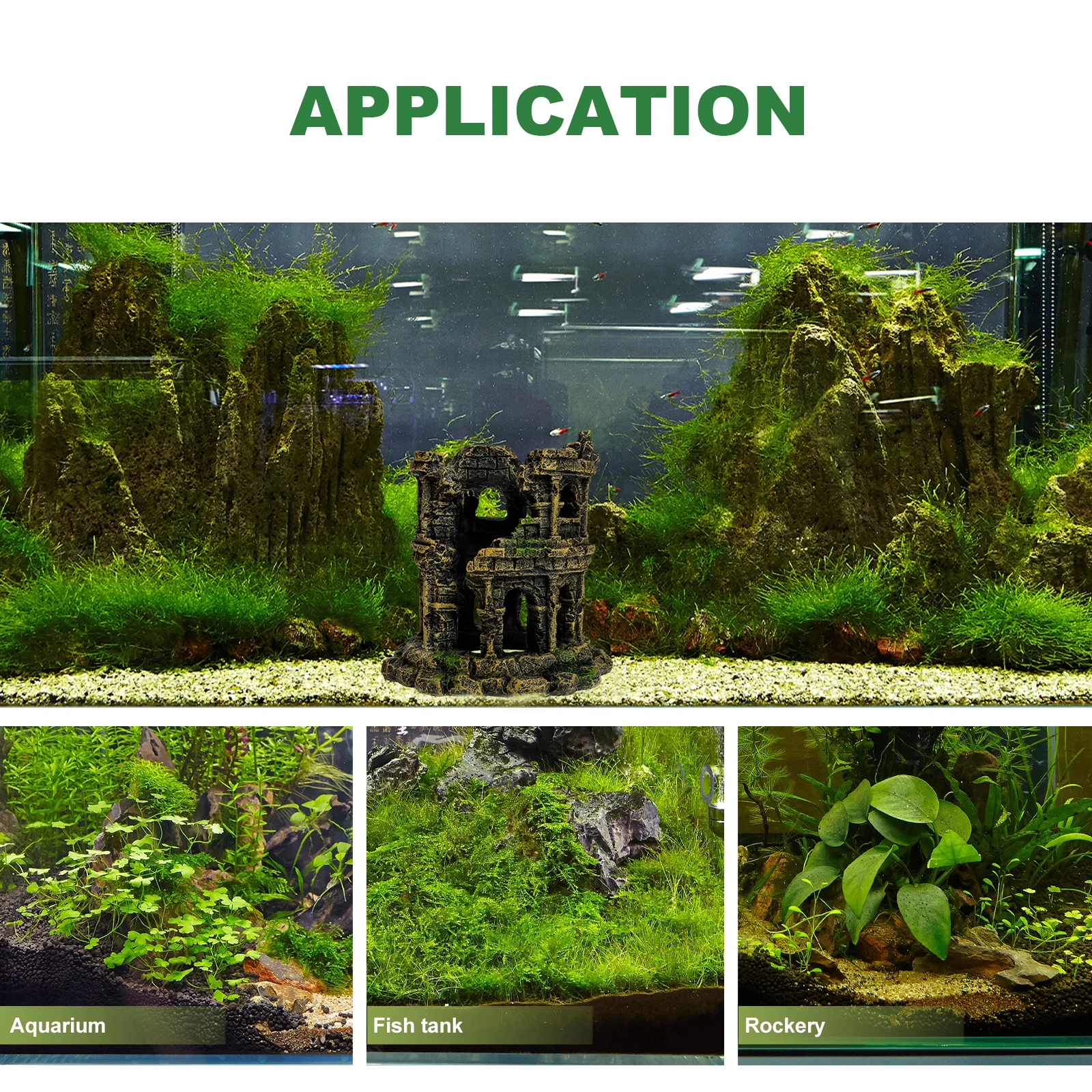 

Simulated Roman Colosseum Aquarium Landscape Fish Tank Decoration Resin Craft naments Safe for Fish Shrimp Underwater Decor