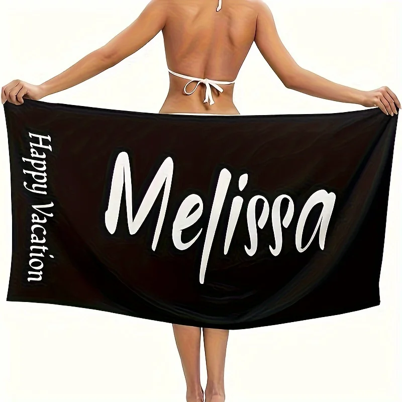 

1pc Personalized Beach Towel - Ultra Absorbent & Rapid-Drying, Customized with Name - Perfect for Beach Lovers, Swimming