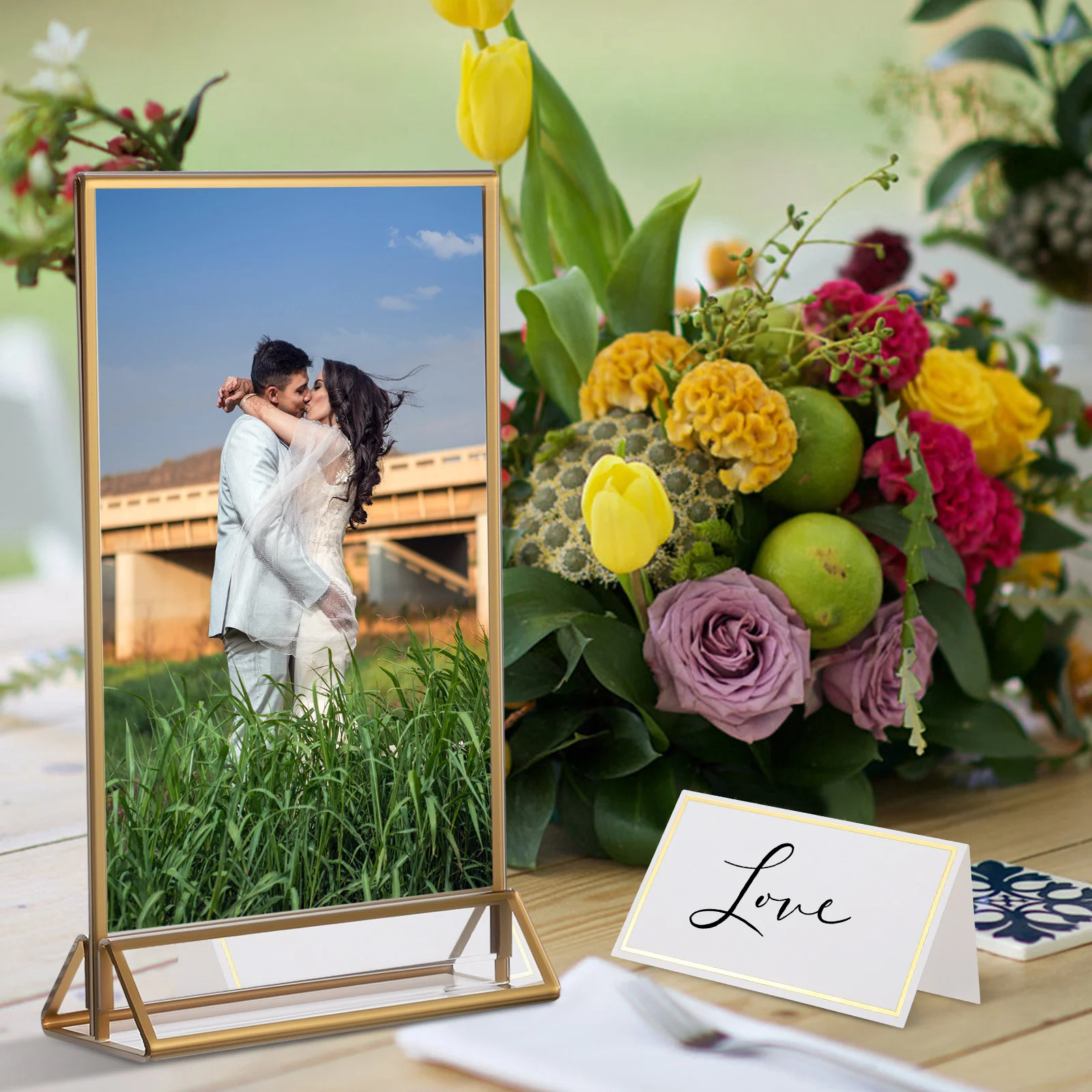 

6Pcs Clear Acrylic Display Stands Sign Holders for Shops Restaurants Weddings Tabletop Sign Holders Menu Stands