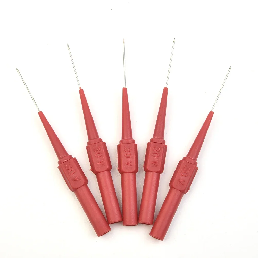 Imagem -02 - Sondas de Teste Multímetro Não Destrutivo Agulha Perfurante de Isolamento Vermelho Preto 30v Plugue Banana Pcs 10 Pcs