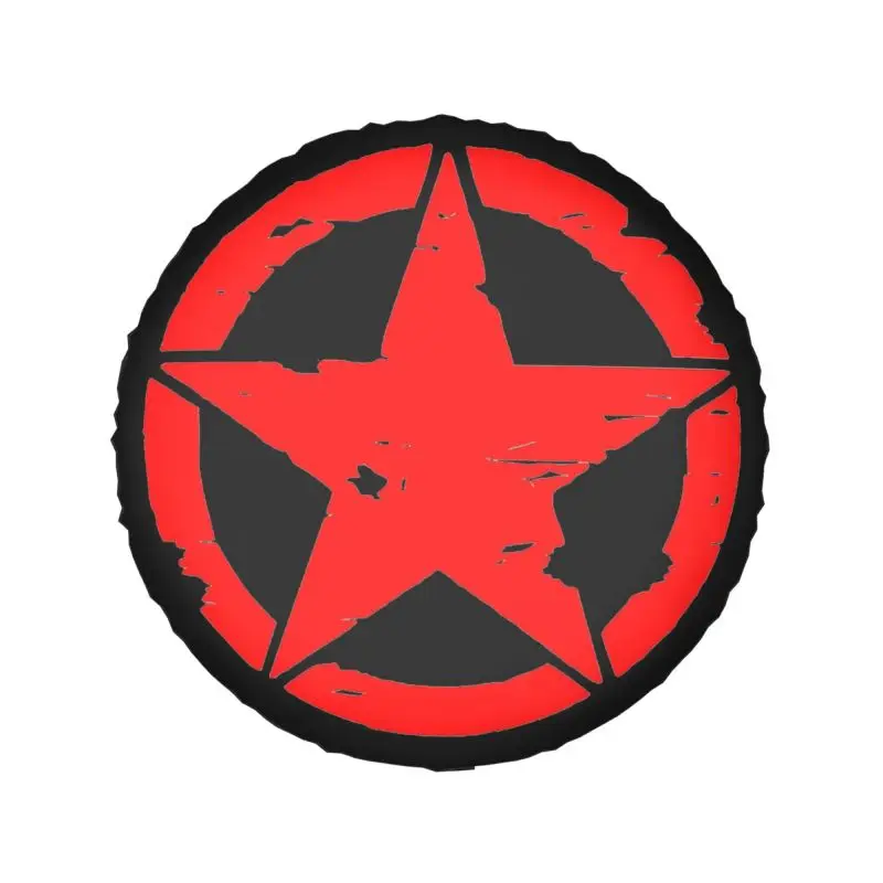 Tactical Military Star Tire Cover 4WD 4x4 SUV Pentagram Spare Wheel Protector for Jeep Wrangler 14\