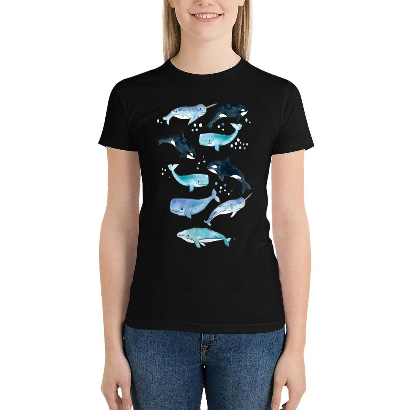 

Whales, Orcas & Narwhals T-Shirt Aesthetic clothing plus size tops tops aesthetic clothes tshirts for Women