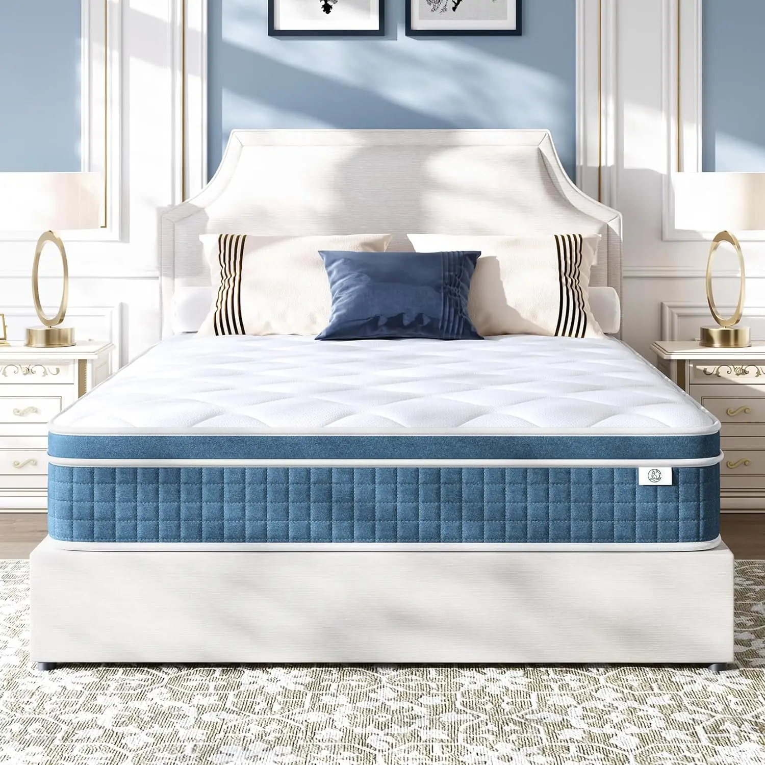 Queen Mattress 12 Inch, Hybrid Queen Bed Mattress with Individual Pocket Springs and Pressure-Relieving Memory Foam, Breathable