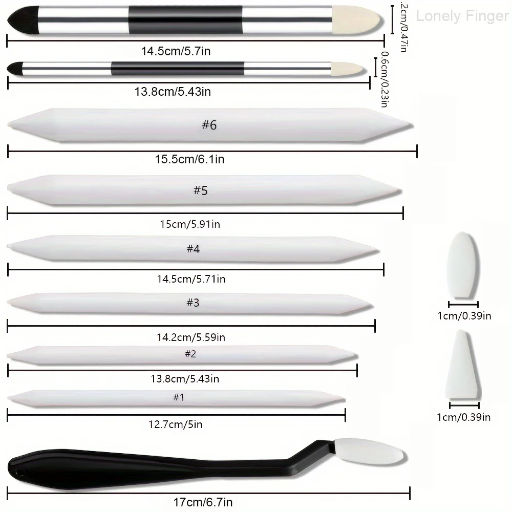 30PCS Blending Stumps and Paper Art Blenders Sketch Drawing Tools with Sketch Wipe Scrapers,Rub Sponge for Charco
