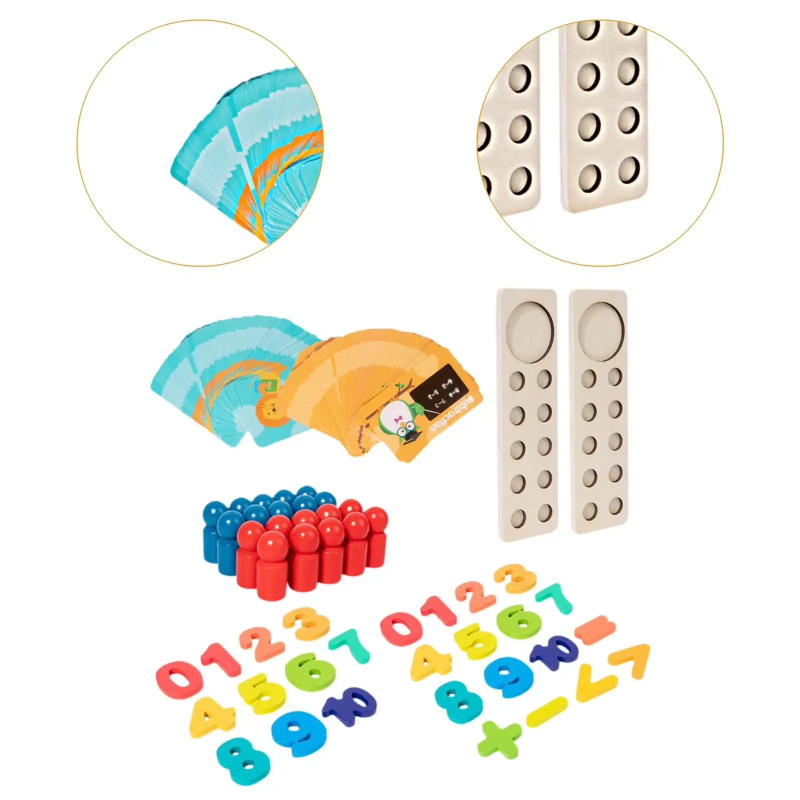 Jouets d'apprentissage des maths pour enfants de 4 à 6 ans, pièces en bois, héros, Montessori, comptage, maternelle, garçon, fille