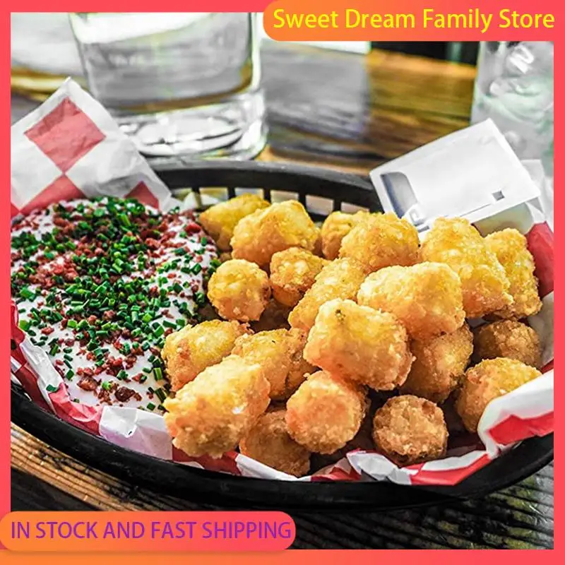 

SDFC-72 Pcs Plastic Fast Food Baskets Oval Serving Platter Breakfast Dinner Plates French Fries Cake Bread Tray Restaurant