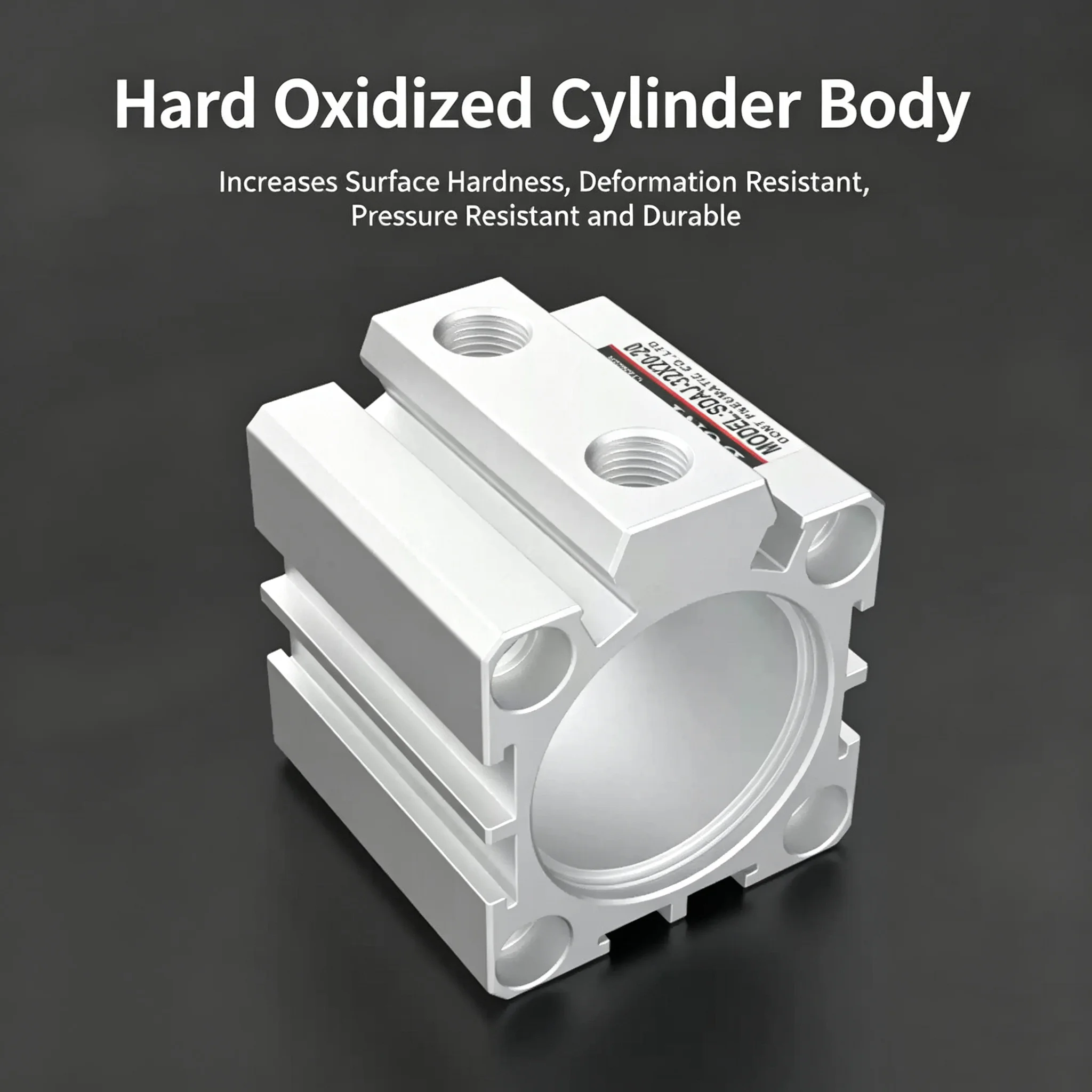 SDAJ20/25/32/40/50/63/80/100 Double Acting Piston Aluminum Alloy Adjustable Stroke Compact Thin Air Pneumatic Cylinder