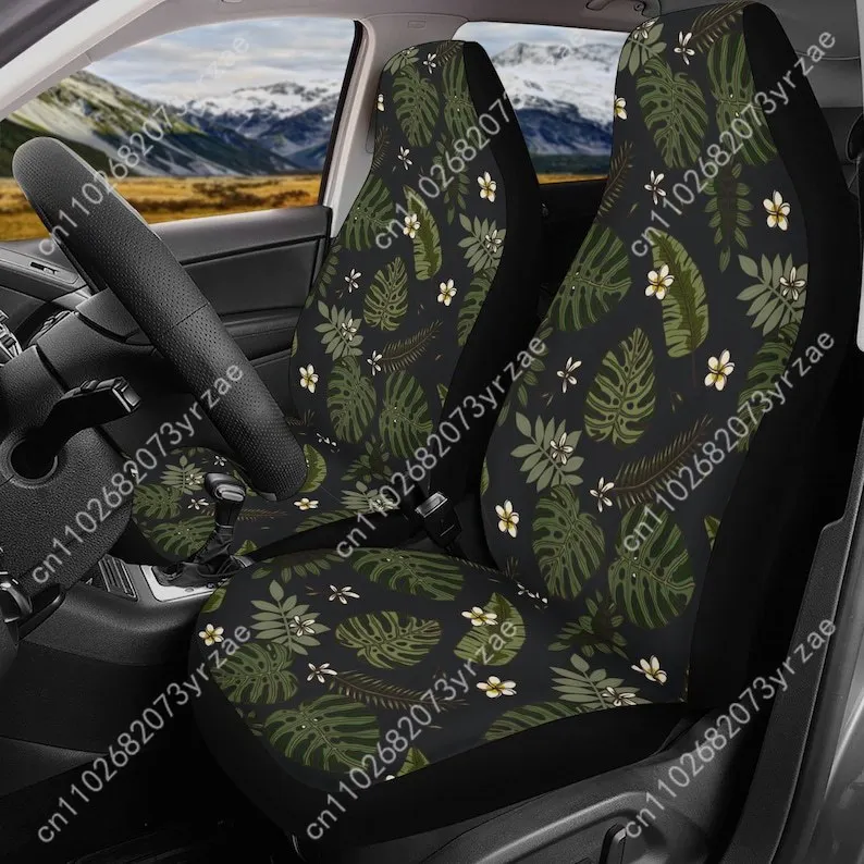 

Monstera Leaves Car Seat Covers Universal Environmentally Friendly Interior Decorations Comfortable Breathable Car Seat Covers