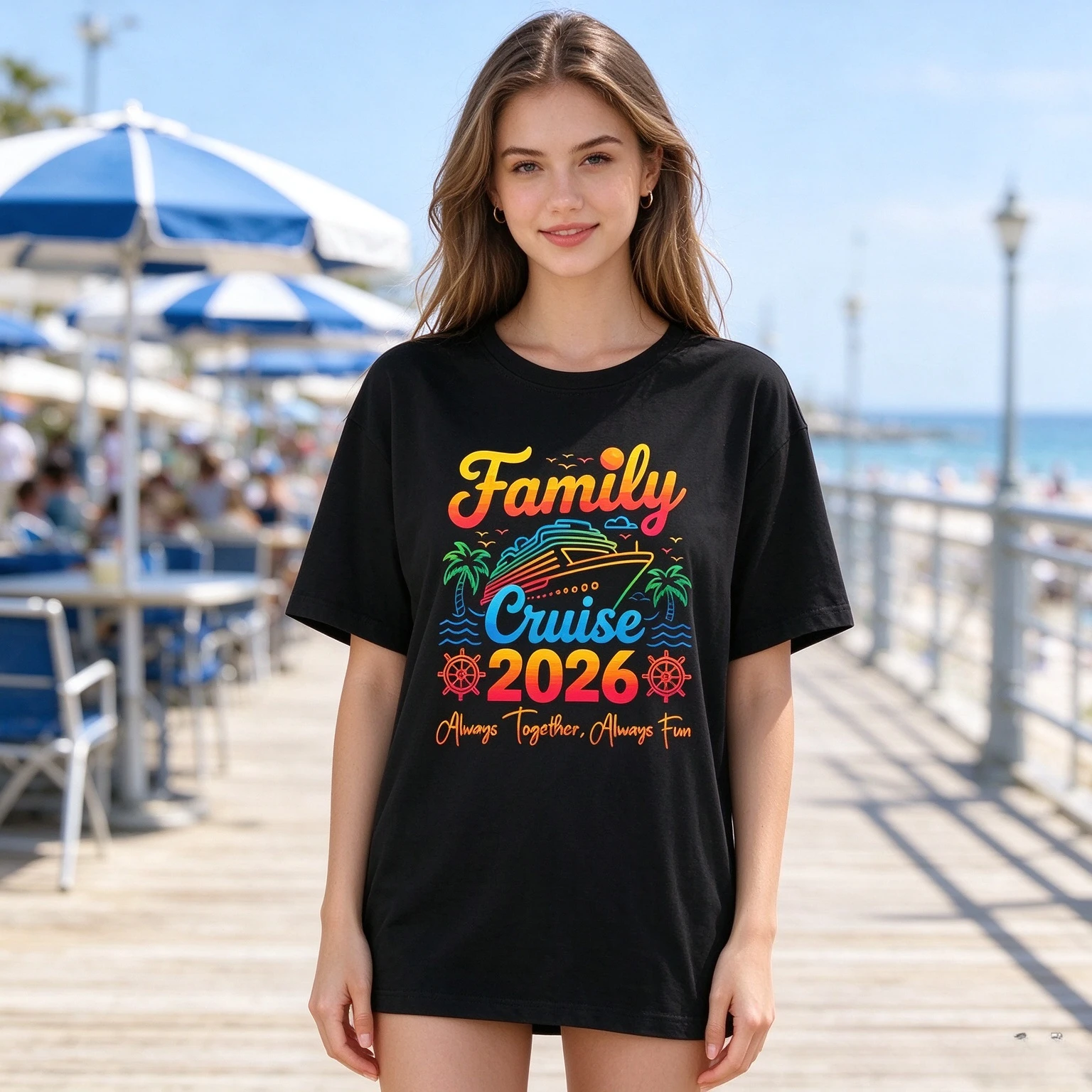 Family Cruise 2026 Shirt Always Together Always Women's T-shirt Matching Family Vacation Shirts Trip Tee Group Cruise T-Shirts
