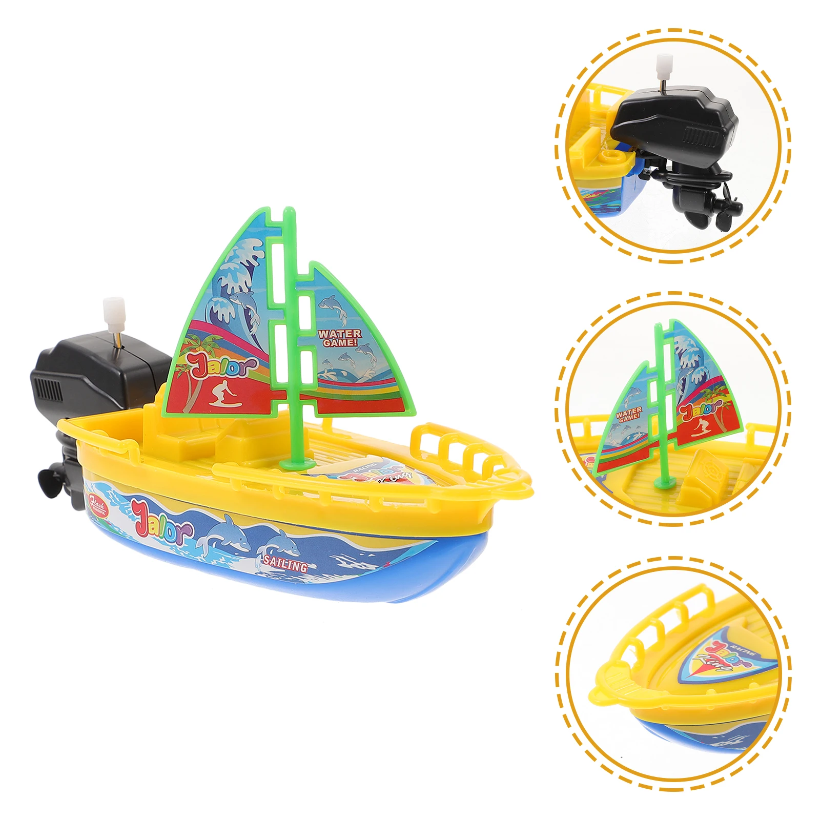 3pcs Sailboat Up Bath For Kids Swimming Pool Swimming Pool Floating Play Wind-Up Boat Toddler Shower Water Plastic