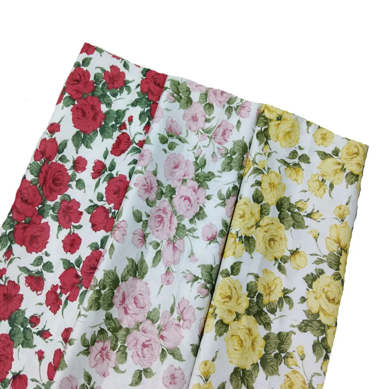 ViaPhil 100% Cotton Pretty 3 Colors Flower Series Pattern Printed Cotton Fabric Patchwork Cloth Dress Home Decor