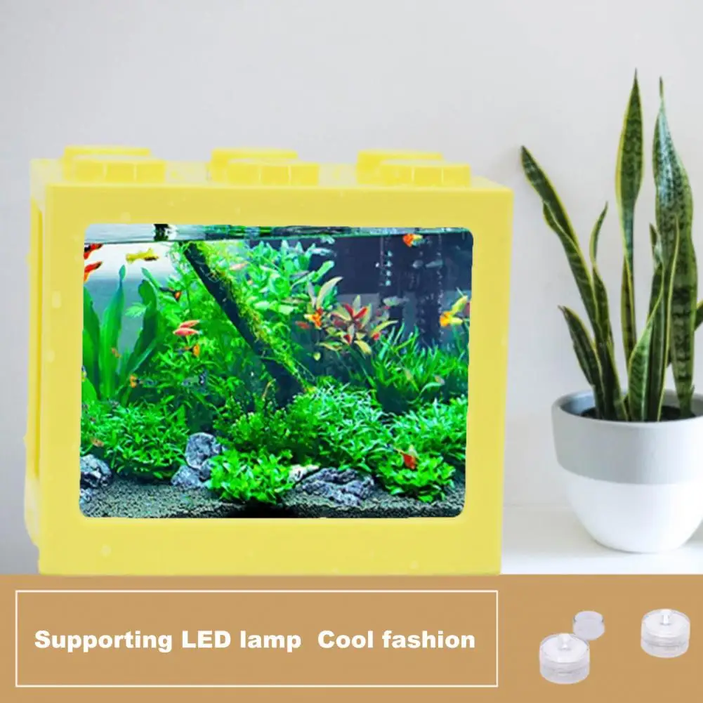 Small Fish Tank Creative Superposition Wide Application Plastic Building Block Fish Tank for Decoration