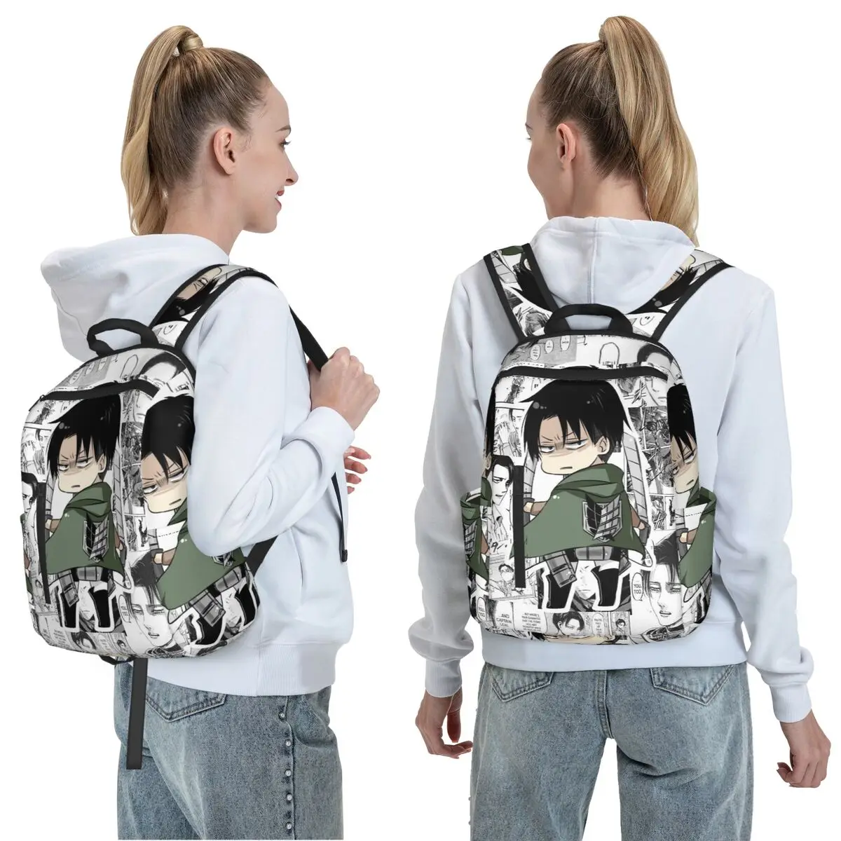 Levi Ackerman Attack On Titan Backpack Daypack Large Capacity Children BookBag School Bag Shoulder Bags for Men Women