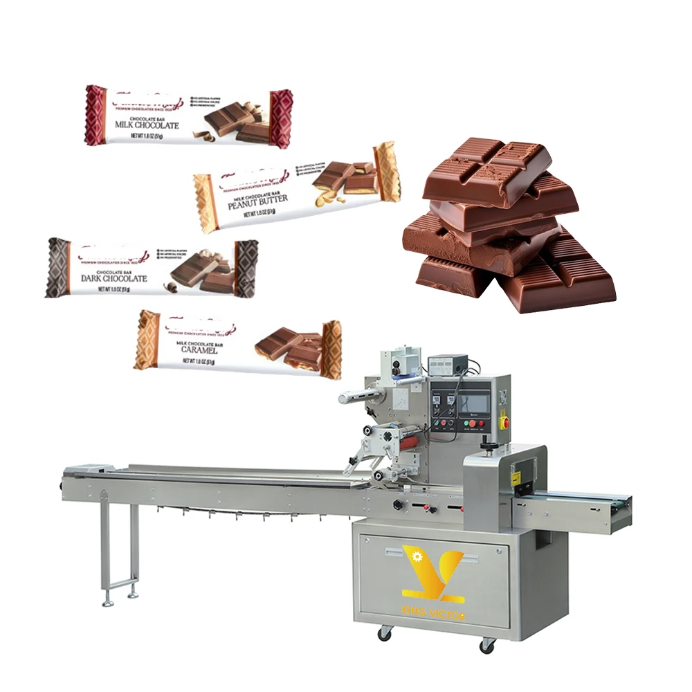 Automatic horizontal wrapping packing flow pack machine popsicle candy bread  chocolate bar packaging machine