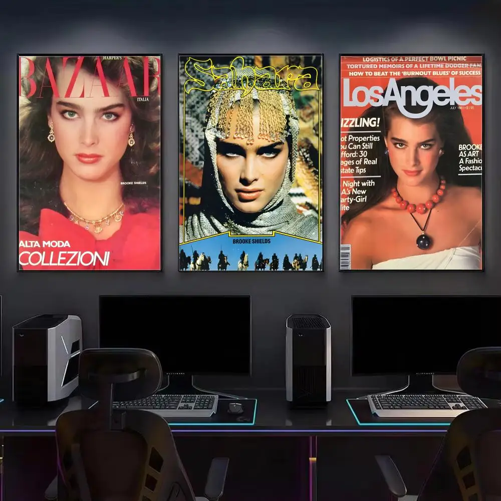 Poster HD Wall Art Print, Self-adhesive Poster Sticker, Aesthetic Home Decor Model B-Brooke Shields-s
