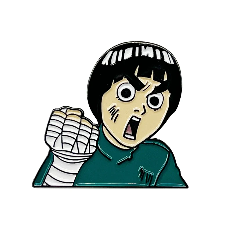 Naruto animação periféricos xiao li broche locke lee crachá saco de escola decorativo colar pino dos desenhos animados broche produtos atacado