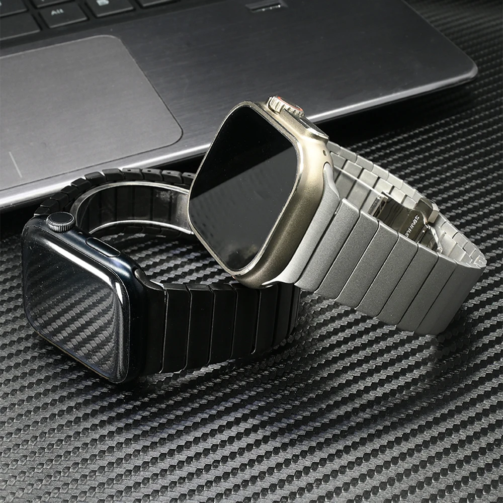 Ремешок из нержавеющей стали для Apple Watch Ultra 2 49 мм 45 мм 46 мм 44 мм Металлический ремешок для iWatch Series 10 9 8 7 6 SE 5 Мужской браслет