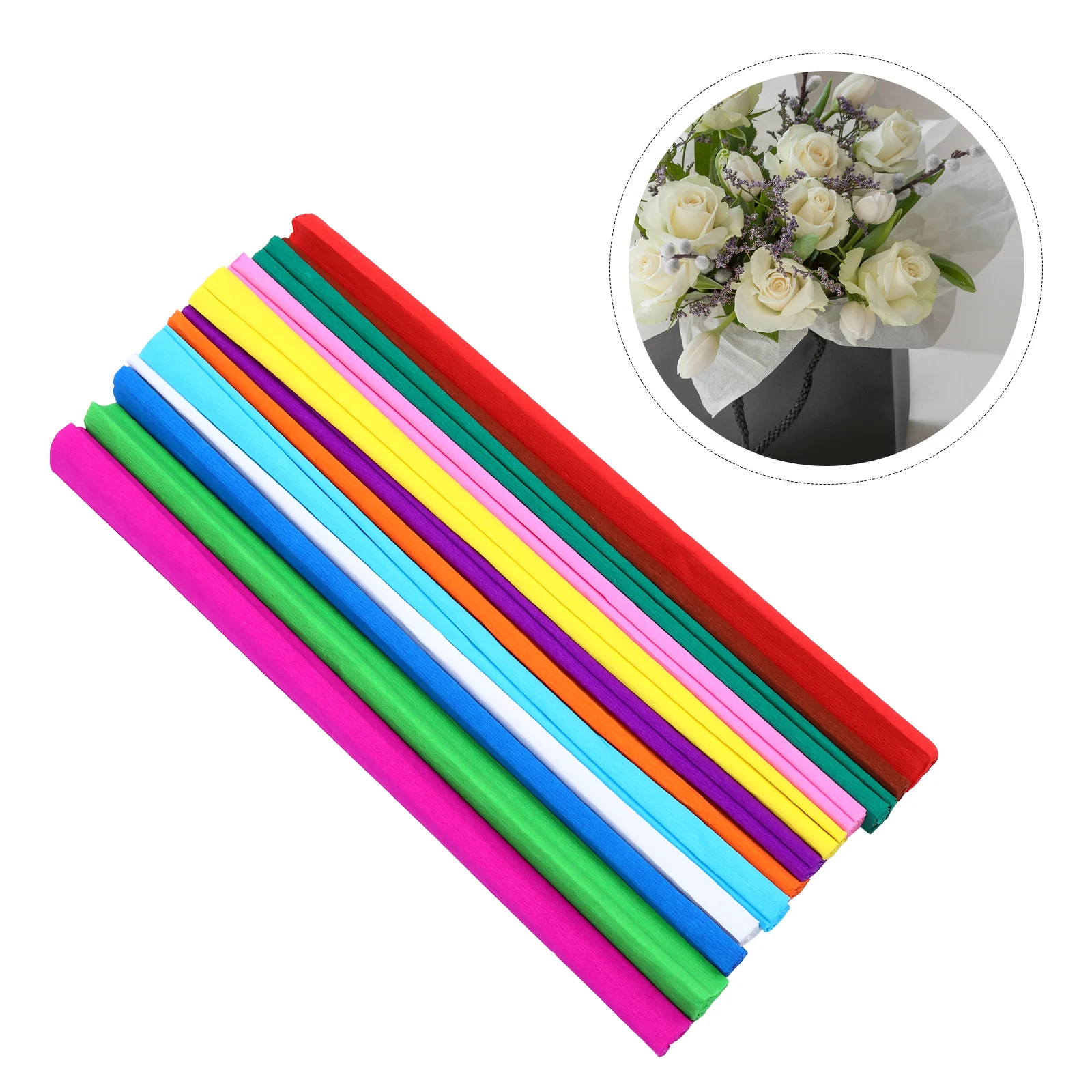 

12 Colors Wrinkled Crepe Paper for Flowers Bouquet DIY Crafts Gifts Packing Materials Flower Making Supplies Art Decor