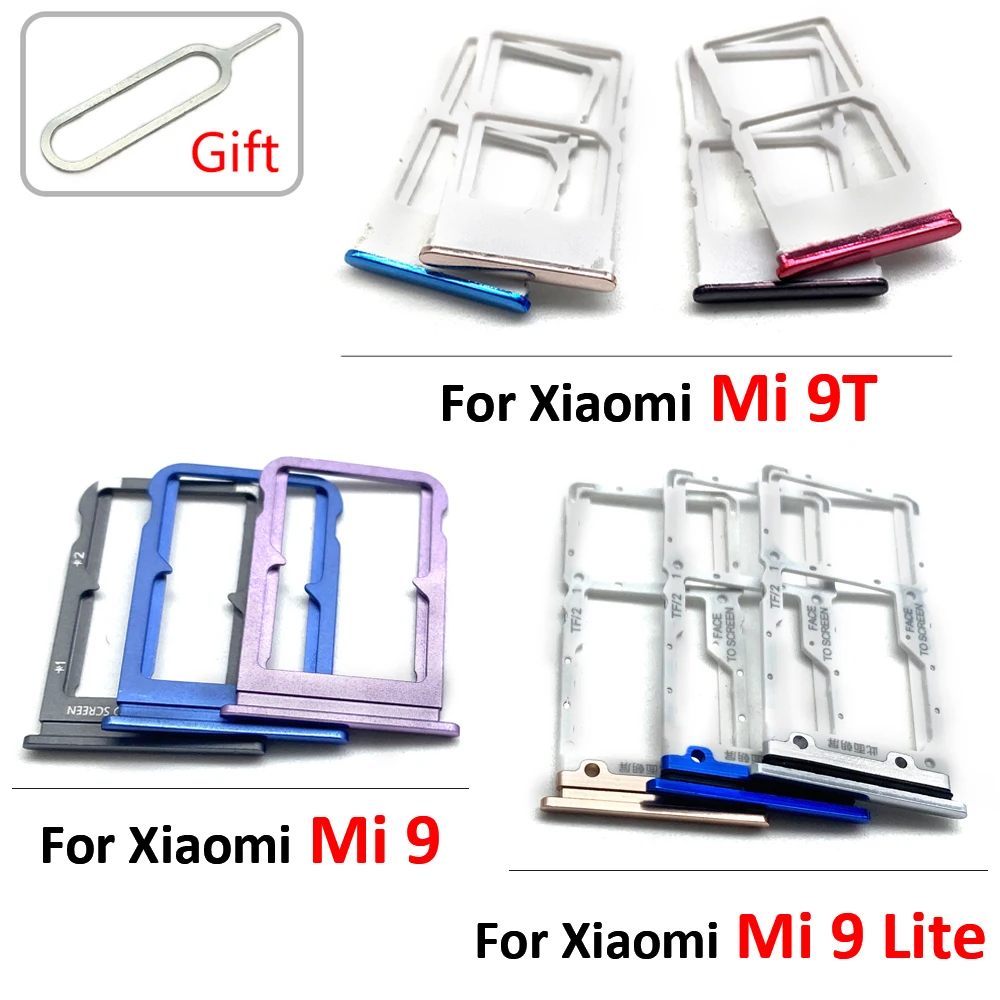 NEW Mobile Phone Sim Card Chip Slot Drawer For Xiaomi Mi 9T / Mi 9 / Mi 9 Lite SE SIM Card Tray Holder Adapter Accessories