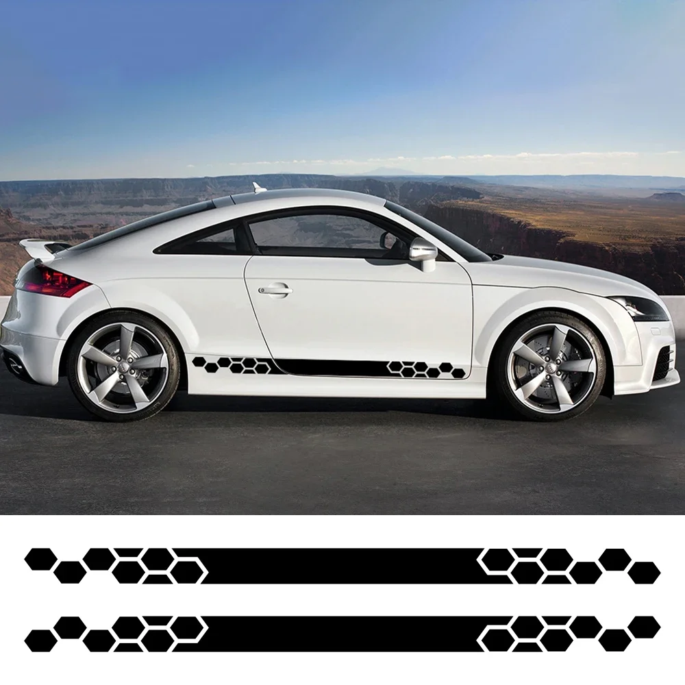 

Для Audi TT 8N MK1 MK2 8J Coupe MK3 8S Roadster Автомобильная боковая юбка Наклейка Полосы Накладки Графика Внешние виниловые наклейки Аксессуары