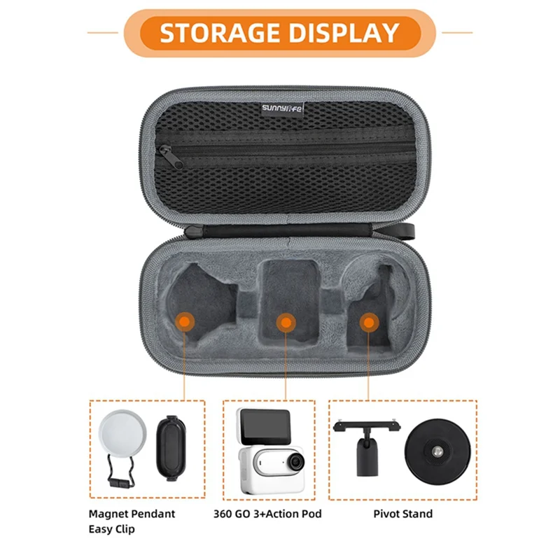 

SUNNYLIFE портативный многофункциональный защитный чехол для хранения для Insta360 Go 3, чехол для хранения Go 3