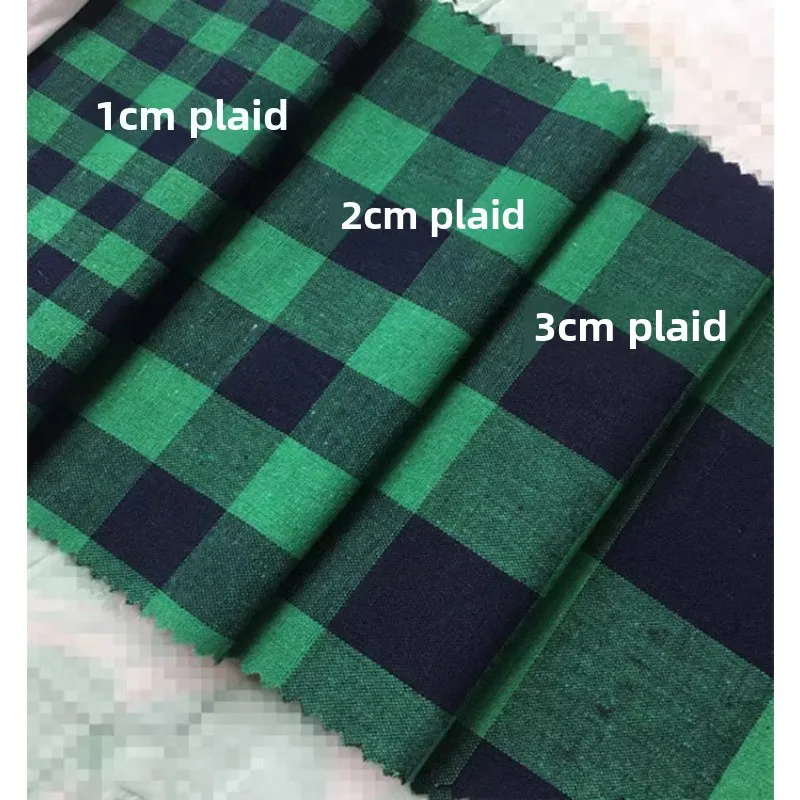 نسيج قطني منقوش لكل متر لخياطة الستائر والقمصان والملابس والتنانير ومفرش المائدة من القماش المنسوج الناعم القابل للتنفس باللون الأزرق والأخضر