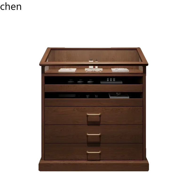 y9.10- Vintage Cabinet Jewelry Display Cabinet Wall-Mounted Side Cabinet Island Table Internet Celebrity Photo Display Stand
