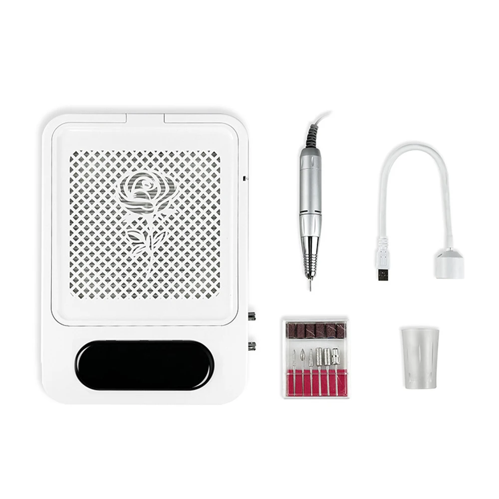 Perceuse à ongles électrique portable, 4 en 1, collecteur de poussière d'ongles sous vide, lampe de séchage des ongles, kit de limes Hope, art